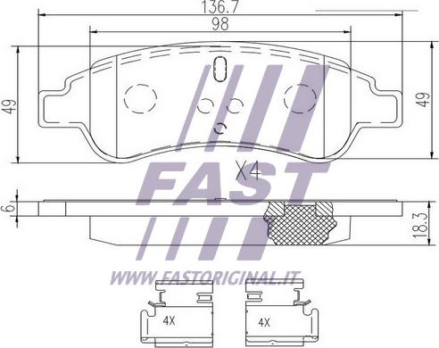 Fast FT29518 - Тормозные колодки, дисковые, комплект avtokuzovplus.com.ua