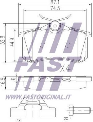 Fast FT29520 - Тормозные колодки, дисковые, комплект autodnr.net