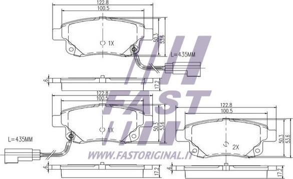 Fast FT29523 - Гальмівні колодки, дискові гальма autocars.com.ua