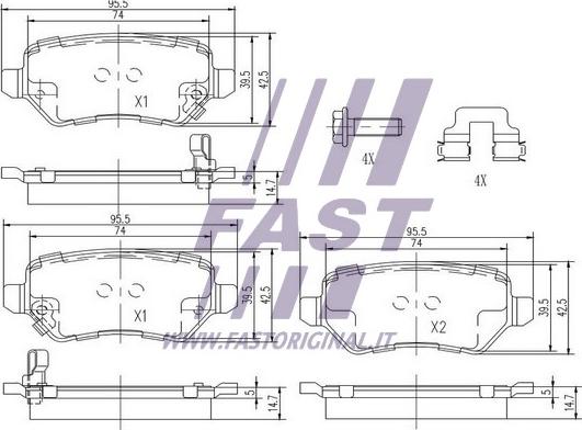 Fast FT29524 - Гальмівні колодки, дискові гальма autocars.com.ua