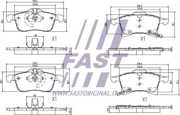 Fast FT29526 - Гальмівні колодки, дискові гальма autocars.com.ua