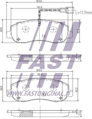 Fast FT29536 - Тормозные колодки, дисковые, комплект avtokuzovplus.com.ua