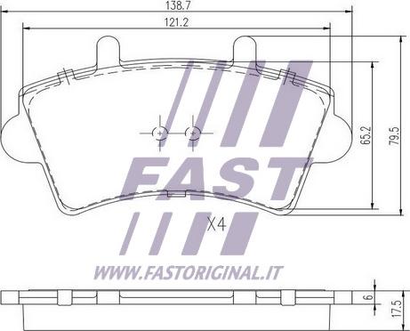 Fast FT29540 - Гальмівні колодки, дискові гальма autocars.com.ua