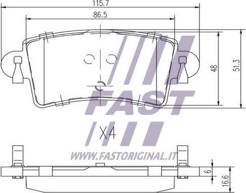 Fast FT29541 - Гальмівні колодки, дискові гальма autocars.com.ua