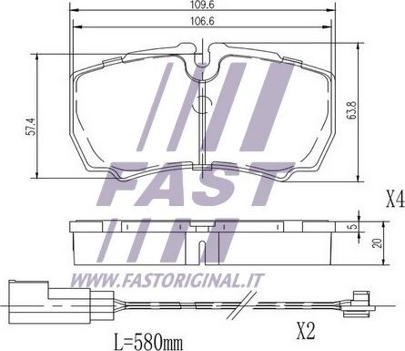 Fast FT29544 - Гальмівні колодки, дискові гальма autocars.com.ua
