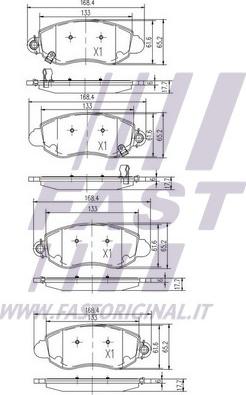 Fast FT29548 - Тормозные колодки, дисковые, комплект avtokuzovplus.com.ua