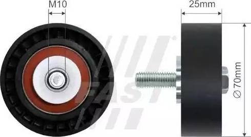 Fast FT44559 - Паразитний / провідний ролик, поліклиновий ремінь autocars.com.ua