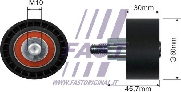 Fast FT44566 - Паразитний / провідний ролик, поліклиновий ремінь autocars.com.ua