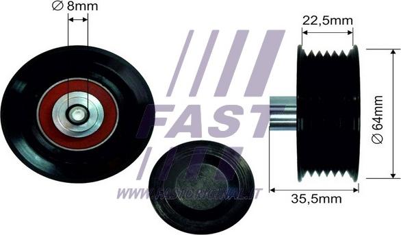 Fast FT44593 - Направляющий ролик, поликлиновый ремень avtokuzovplus.com.ua