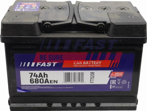 Fast FT75208 - Стартерна акумуляторна батарея, АКБ autocars.com.ua