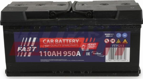Fast FT75213 - Стартерна акумуляторна батарея, АКБ autocars.com.ua