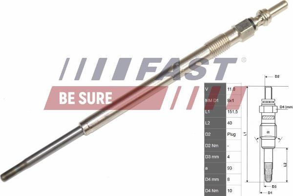 Fast FT82706 - Свічка розжарювання autocars.com.ua
