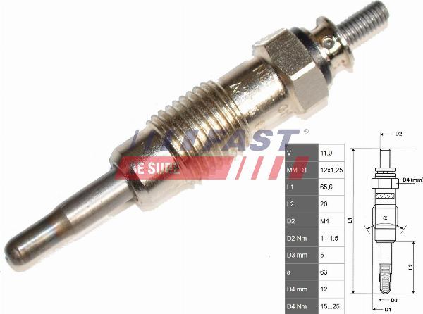 Fast FT82722 - Свічка розжарювання autocars.com.ua