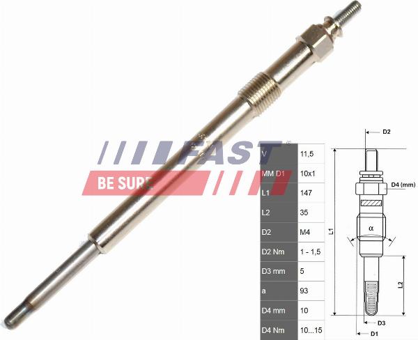 Fast FT82736 - Свічка розжарювання autocars.com.ua