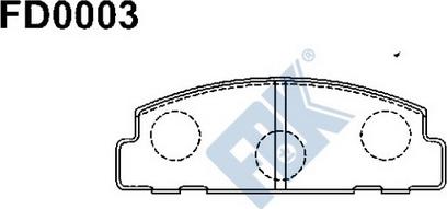 FBK FD0003 - Гальмівні колодки, дискові гальма autocars.com.ua