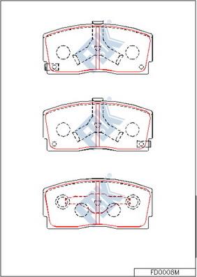 FBK FD0008M - Тормозные колодки, дисковые, комплект avtokuzovplus.com.ua