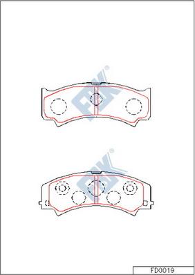 FBK FD0019 - Тормозные колодки, дисковые, комплект avtokuzovplus.com.ua