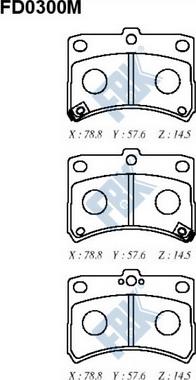 FBK FD0300M - Гальмівні колодки, дискові гальма autocars.com.ua