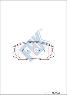 FBK FD0801 - Тормозные колодки, дисковые, комплект avtokuzovplus.com.ua