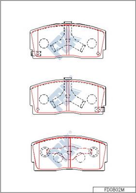 FBK FD0802M - Тормозные колодки, дисковые, комплект avtokuzovplus.com.ua