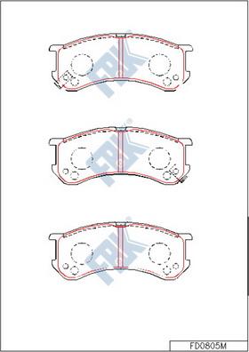 FBK FD0805M - Тормозные колодки, дисковые, комплект avtokuzovplus.com.ua