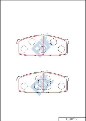 FBK FD1013 - Тормозные колодки, дисковые, комплект avtokuzovplus.com.ua