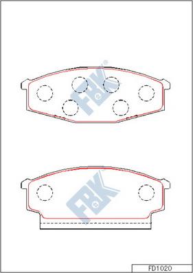 FBK FD1020 - Тормозные колодки, дисковые, комплект avtokuzovplus.com.ua