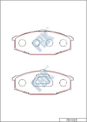 FBK FD1022 - Тормозные колодки, дисковые, комплект avtokuzovplus.com.ua