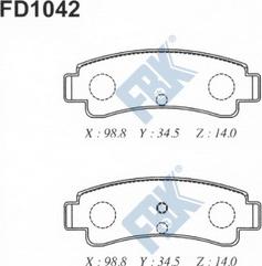 FBK FD1042 - Гальмівні колодки, дискові гальма autocars.com.ua