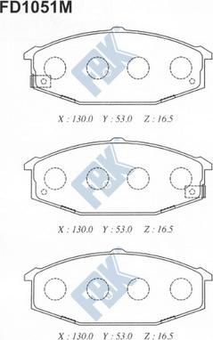 FBK FD1051M - Тормозные колодки, дисковые, комплект avtokuzovplus.com.ua