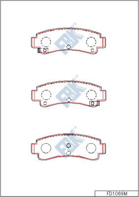 FBK FD1069M - Тормозные колодки, дисковые, комплект avtokuzovplus.com.ua