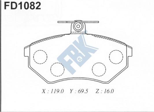 FBK FD1082 - Гальмівні колодки, дискові гальма autocars.com.ua