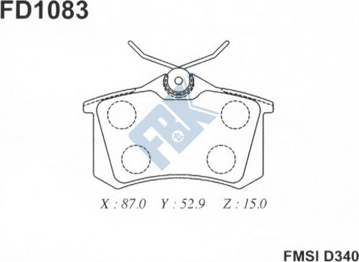 FBK FD1083 - Гальмівні колодки, дискові гальма autocars.com.ua