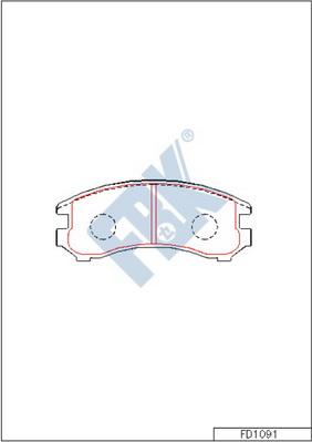 FBK FD1091 - Тормозные колодки, дисковые, комплект avtokuzovplus.com.ua