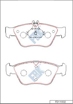 FBK FD11002 - Тормозные колодки, дисковые, комплект avtokuzovplus.com.ua