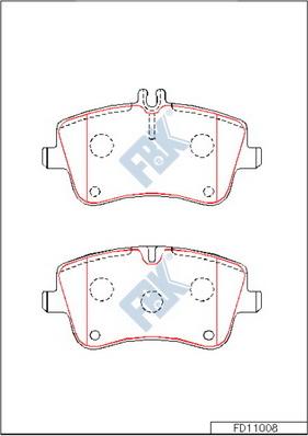 FBK FD11008 - Тормозные колодки, дисковые, комплект avtokuzovplus.com.ua