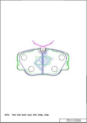 FBK FD11030S - Тормозные колодки, дисковые, комплект avtokuzovplus.com.ua