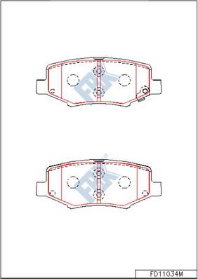 FBK FD11034M - Гальмівні колодки, дискові гальма autocars.com.ua