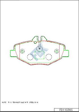 FBK FD11036S - Гальмівні колодки, дискові гальма autocars.com.ua