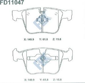 FBK FD11047 - Тормозные колодки, дисковые, комплект avtokuzovplus.com.ua