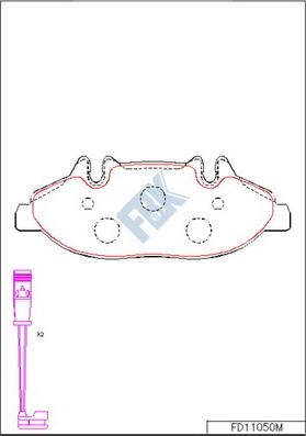 FBK FD11050M - Тормозные колодки, дисковые, комплект avtokuzovplus.com.ua