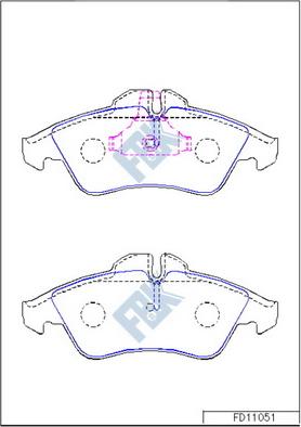 FBK FD11051 - Тормозные колодки, дисковые, комплект avtokuzovplus.com.ua