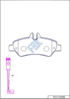 FBK FD11055M - Тормозные колодки, дисковые, комплект avtokuzovplus.com.ua