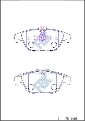 FBK FD11058 - Тормозные колодки, дисковые, комплект avtokuzovplus.com.ua