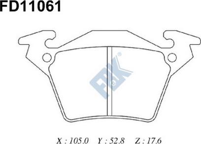 FBK FD11061 - Тормозные колодки, дисковые, комплект avtokuzovplus.com.ua