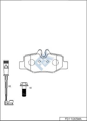 FBK FD11065MA - Тормозные колодки, дисковые, комплект avtokuzovplus.com.ua