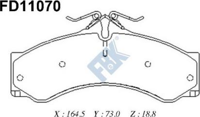 FBK FD11070 - Тормозные колодки, дисковые, комплект avtokuzovplus.com.ua