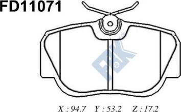 FBK FD11071 - Тормозные колодки, дисковые, комплект avtokuzovplus.com.ua