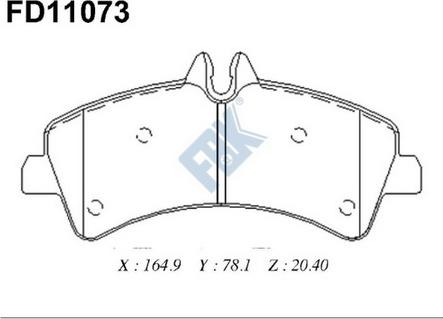 FBK FD11073 - Гальмівні колодки, дискові гальма autocars.com.ua