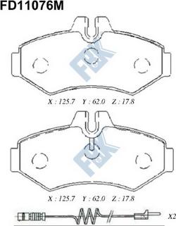 FBK FD11076M - Тормозные колодки, дисковые, комплект avtokuzovplus.com.ua